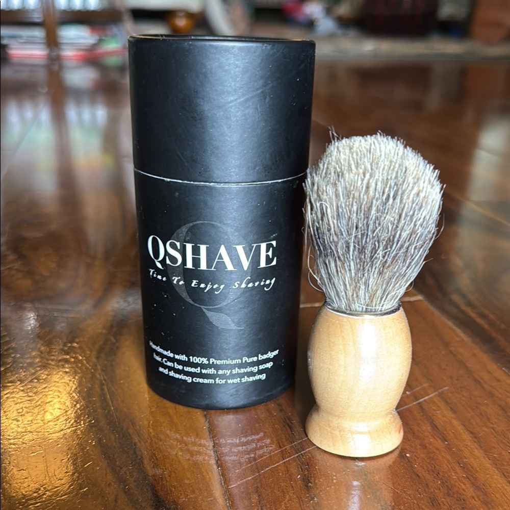 QSHAVE Black Shaving Brush Set